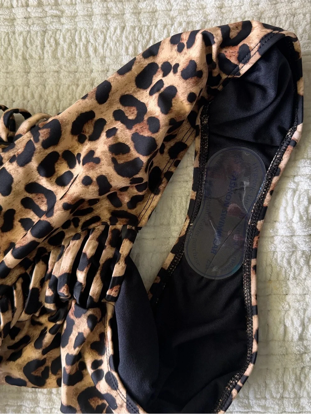 Revamped‎ swim Leopard Strappy Side One Piece Swimsuit Small